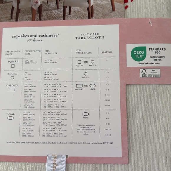 NEW Cupcakes and Cashmere Christmas Gingerbread Shimmer Tablecloth oblong - Picture 7 of 7